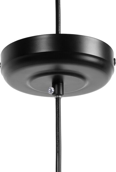 Závesná lampa svietidlo čierna kovová otvorené guľovité tienidlo priemyselný dizajn
