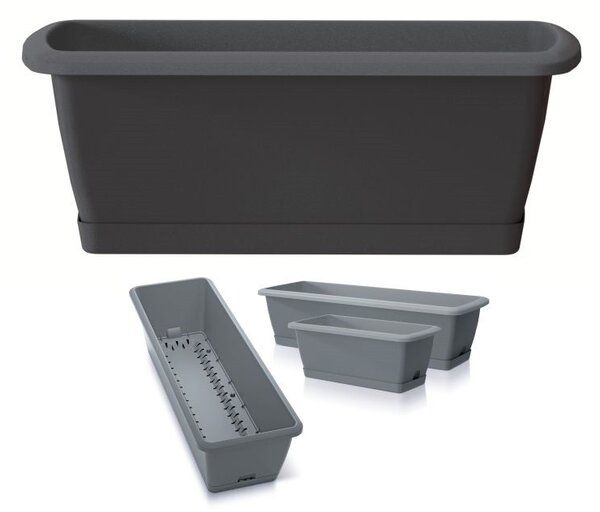 Prosperplast Truhlík so zavlažovacím systémom RESPON antracit, variant 39,7 cm