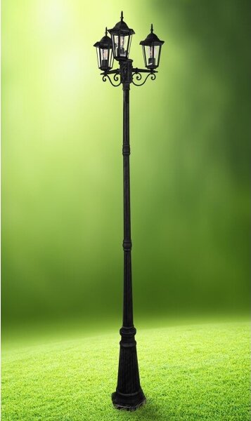 Vonkajšia lampa 3xE27/20W/230V IP43 2,58 m čierna