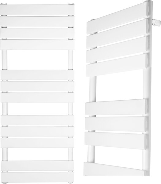Granitan | Kúpeľňový radiátor Lora - 50/120 cm - Biely - Moderný dizajn - Praktický na uteráky
