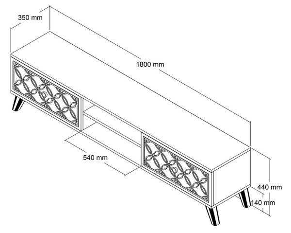 Kalune Design TV skrinka CLASS 180 cm orech