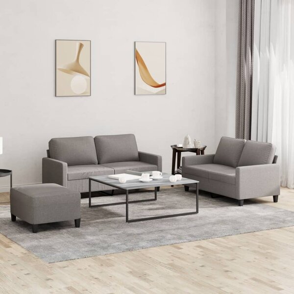 Maison Exclusive – 3-dielna sedacia súprava s vankúšmi, látka v odtieni taupe