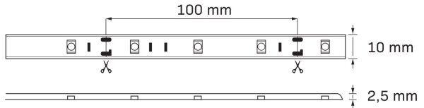 LED RGB Stmievateľný vonkajší pásik 5m LED/14W/12V IP65 + DO