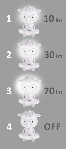 LED Stmievateľná detská nočná lampička LED/2,5W/230V ovca šedá