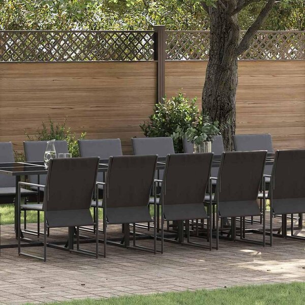 Maison Exclusive - Záhradný jedálenský set 17 pcs ierna Oce