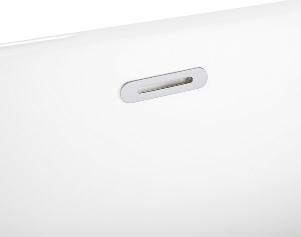 Voľne stojaca vaňa čierna akrylát 170 x 80 cm lesklá povrchová úprava oválny tvar pre 1 osobu minimalistický dizajn moderný štýl kúpeľňa