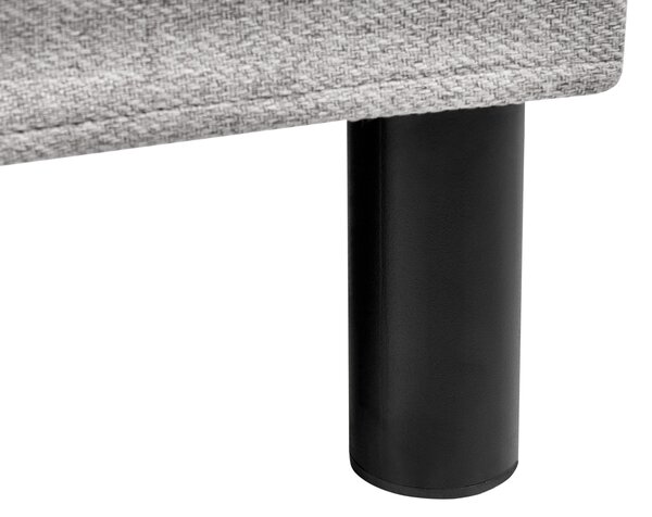 Kontinentálna posteľ s čelom sivá polyester čalúnený rám 180 x 200 cm pružinový matrac spálňa