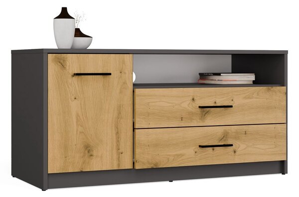 TP Living TV skrinka SIMPLO 1D2S 109 cm antracitová/dub remeselný
