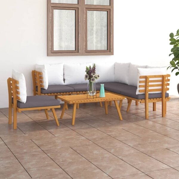 Maison Exclusive – 7-dielna záhradná súprava s vankúšmi z masívneho dreva akácie