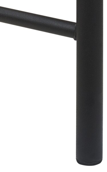 Posteľ čierna kovová 160 x 200 cm posteľný rám drevený lamelový rošt z topoľového dreva industriálna minimalistická spálňa