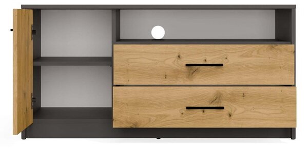 TP Living TV skrinka SIMPLO 1D2S 109 cm antracitová/dub remeselný
