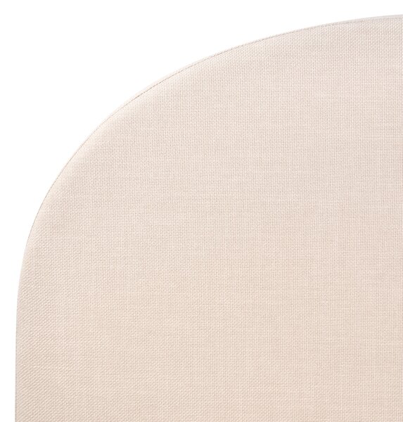 Posteľ svetlobéžová čalúnená polyester 160 x 200 cm zaoblené čelo minimalistický retro dizajn spálňa