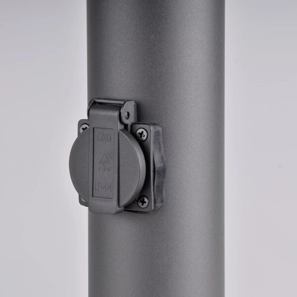 Vonkajšia lampa so zásuvkou DALLAS 1xE27/12W/230V IP44 grafit