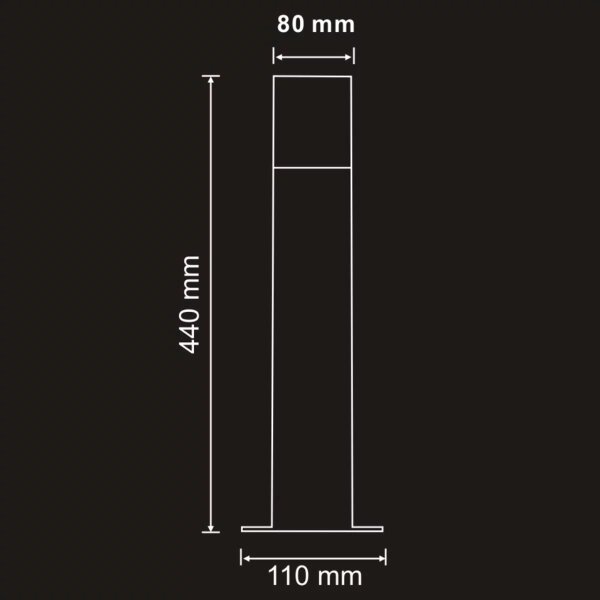 Vonkajšia lampa DALLAS 1xE27/12W/230V IP44 44 cm antracit