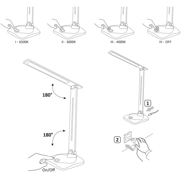 LED Stmievateľná dotyková stolná lampa TOLEDO LED/8W/230V 3000-6500K
