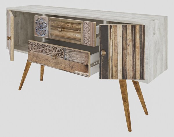 Kalune Design TV stolík ODENSE 122 cm biely/orech