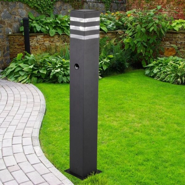 Vonkajšia lampa so senzorom TEKSAS 1xE27/12W/230V IP44 74 cm antracit