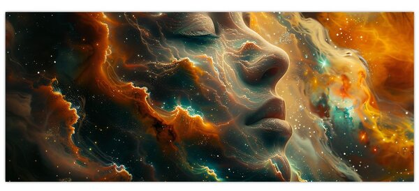 Obraz - Tvár vo vesmíre (120x50 cm)