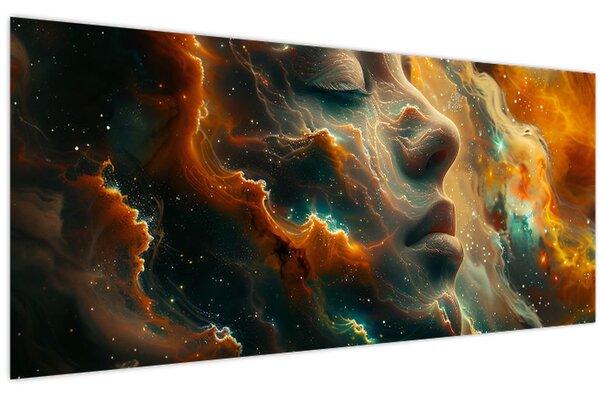 Obraz - Tvár vo vesmíre (120x50 cm)