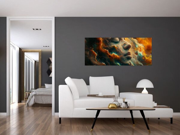 Obraz - Tvár vo vesmíre (120x50 cm)