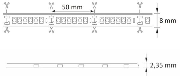 LED Vonkajší pásik 3m LED/23W/24V/230V 4000K IP65