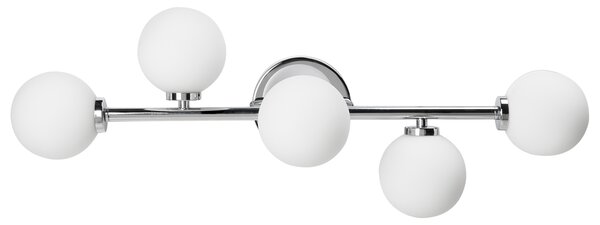 Nástenná lampa strieborná s 5 žiarovkami kov železo svietidlo moderné osvetlenie obývacia izba jedáleň spálňa