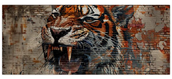 Obraz - Tiger z tehál (120x50 cm)