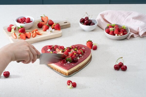 Forma coox SPRING HEART priemer 22 cm so sklenenou základňou, vínová