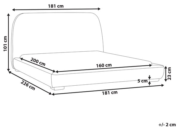 Posteľ svetlobéžová látkové čalúnenie polyester 160 x 200 cm lamelový rošt s čelom moderný tradičný štýl spálňa