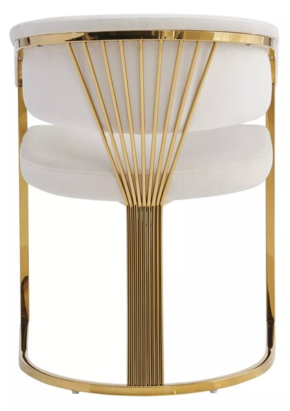 Jedálenská stolička Crown Velvet – svetlobéžová