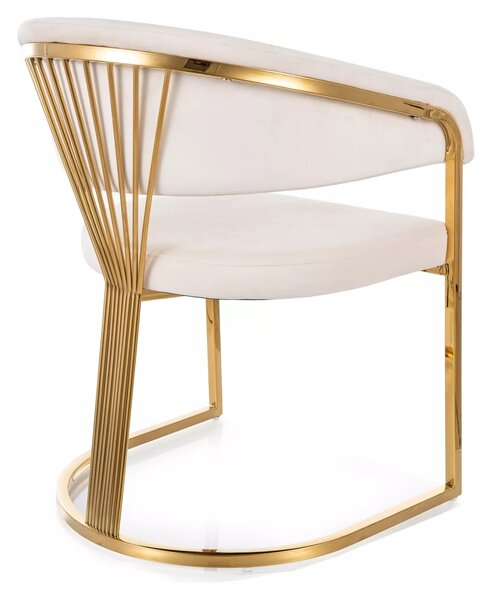 Jedálenská stolička Crown Velvet – svetlobéžová