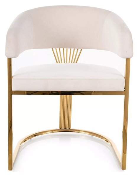 Jedálenská stolička Crown Velvet – svetlobéžová