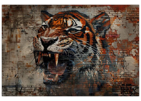 Obraz - Tiger z tehál (90x60 cm)