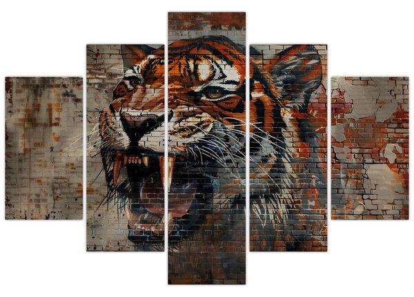 Obraz - Tiger z tehál (150x105 cm)