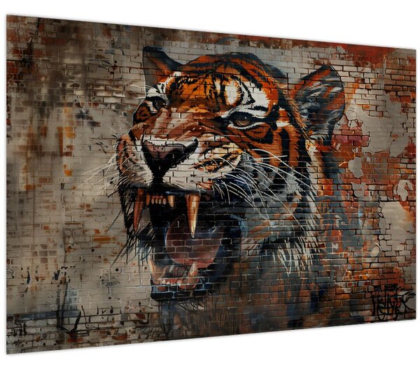 Obraz - Tiger z tehál (90x60 cm)