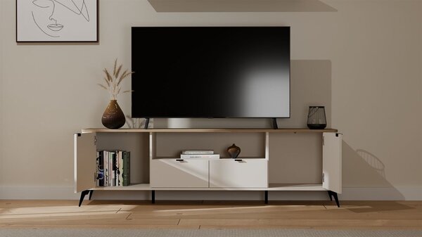 TP Living TV stolík CORDOBA 2D2S kašmírový/dub Castello