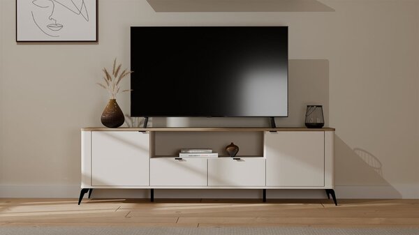 TP Living TV stolík CORDOBA 2D2S kašmírový/dub Castello