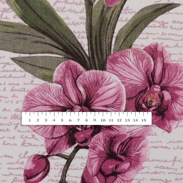 Biante Bavlnená obliečka na vankúš Sandra SA-635 Ružovofialové orchidey na bielom 30 x 50 cm