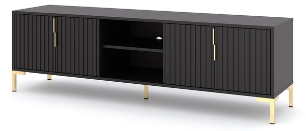 Vivaldi TV stolík Flinn 165 cm čierny/zlatý