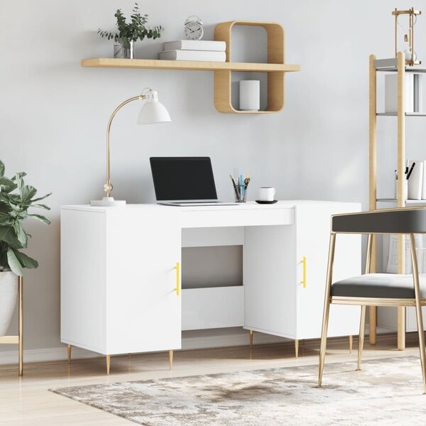 Maison Exclusive - písací stôl biely 140x50x75 cm drevený materiál