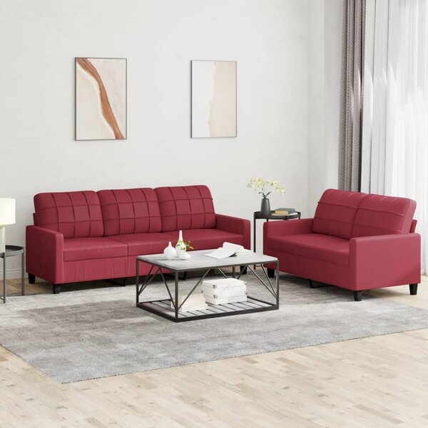 Maison Exclusive – 2-dielna sedacia súprava s vankúmi, vínovoervená umelá koa