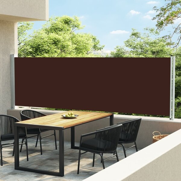 Maison Exclusive – Výsuvná bočná markíza 140 x 600 cm, hnedá