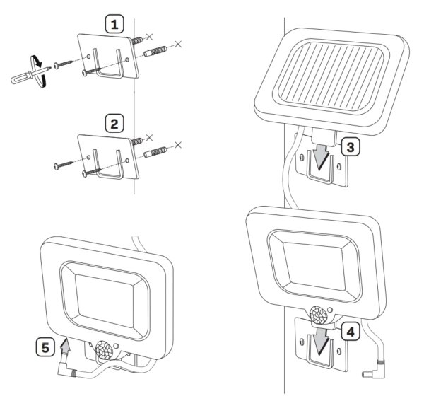 LED Solárny reflektor so senzorom DUO LED/1W/3,7V 1200 mAh IP44
