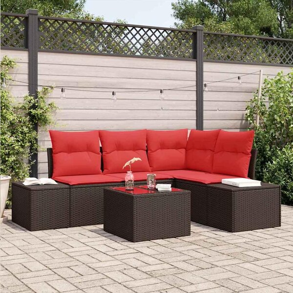 Maison Exclusive - Záhradný nábytok s vankúmi 5 ks hnedý polyratan