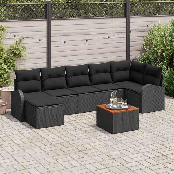 Maison Exclusive - Záhradný nábytok s úloným priestorom 8 ks ierny Poly-rattan