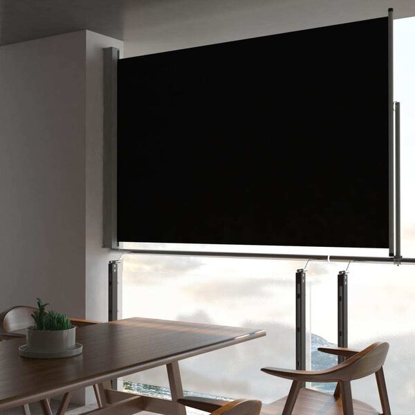 Maison Exclusive - Rozťahovateľná bočná markíza 160x300 cm čierna