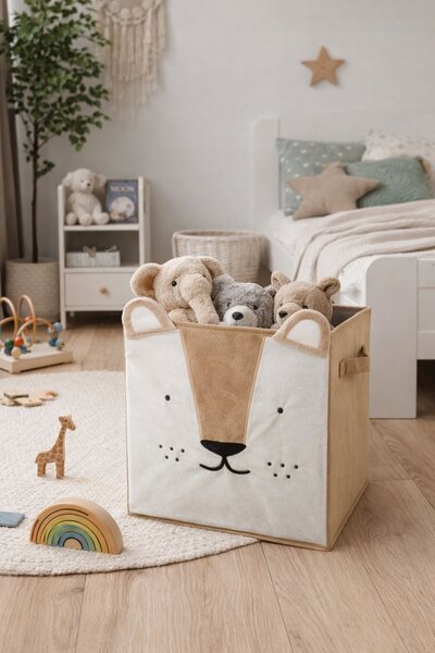 Úložný box Lion, 29x29x29 cm, hnedá