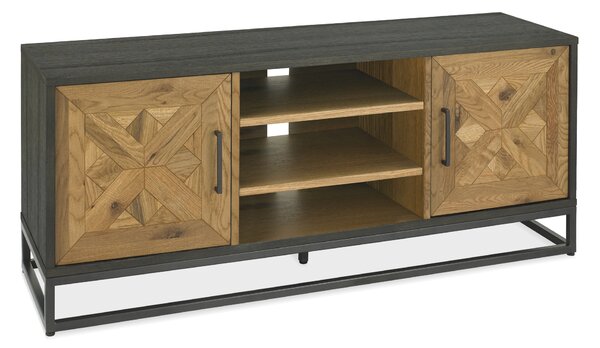 LivinHill TV stolík Indus 133 cm z masívu dub prírodný/grafit