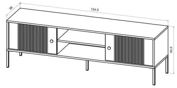 Vivaldi TV stolík Iseo II 154,5 cm kašmírový