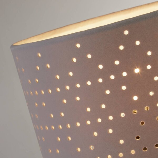 Searchlight Stolová lampa Taave, sivá/čierna, textil, kov, 27 cm, E14, Hliník / sivá / zinok, Obývacia izba / jedáleň, Textil / látka / hodváb, Moderný, Stojacie svietidlo